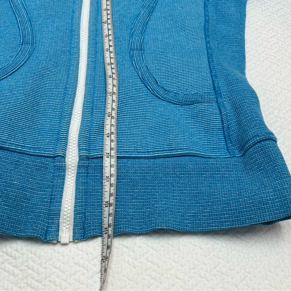LULULEMON Blue Micro Stripe Scuba Hoodie Size 6 - Picture 9 of 9